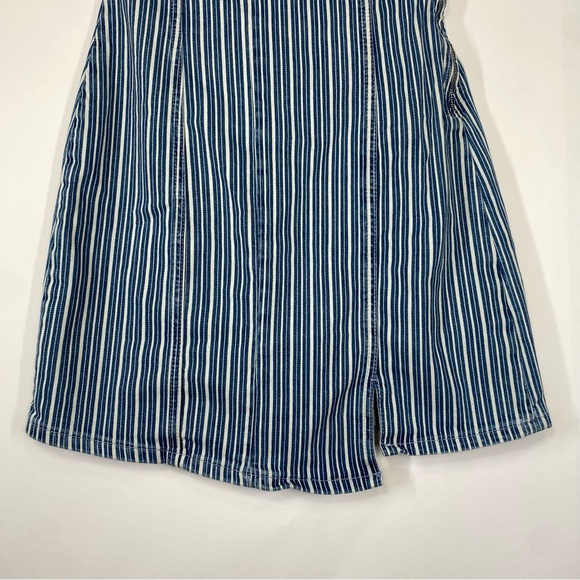 ZARA Strapless Striped Denim Dress. Size S - Picture 4 of 14